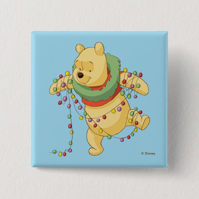 Winnie the Pooh | Pooh Christmas Lights Button (Front)