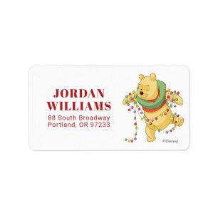 Winnie the Pooh   Pooh Christmas Lights Label