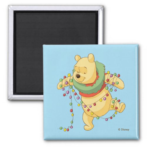 Winnie the Pooh  Pooh Christmas Lights Magnet