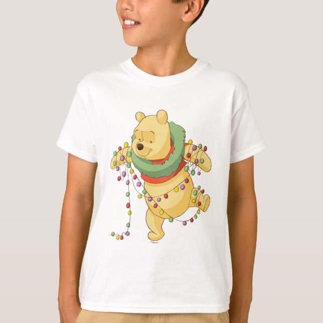 Winnie the Pooh | Pooh Christmas Lights T-Shirt (Front)