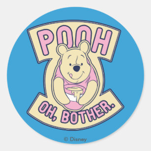 Winnie The Pooh   Pooh Oh Bother Classic Round Sticker