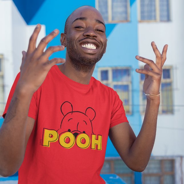 Winnie the Pooh | Pooh Peek-A-Boo T-Shirt (Person wearing t-shirt)