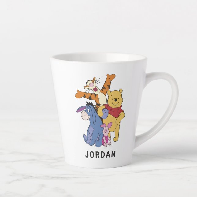 Winnie the Pooh Pooh Piglet Tigger Eeyore Latte Mug (Right)