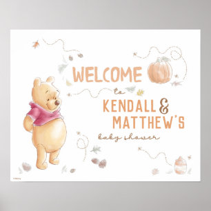 Winnie the Pooh   Pumpkin Baby Shower - Welcome  Poster