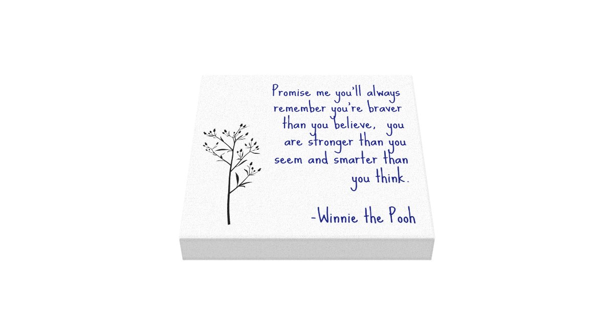 Winnie The Pooh Quote Canvas Art Inspirational Art Zazzle