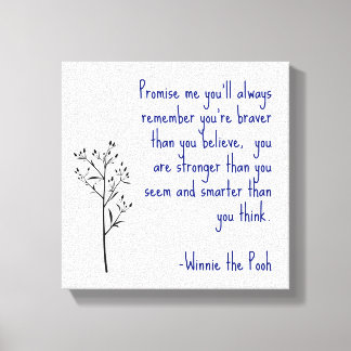 Winnie the Pooh Quote Canvas Art Inspirational Art