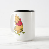 Winnie the Pooh - Shamrock | St. Patrick's Day Two-Tone Coffee Mug (Front Left)