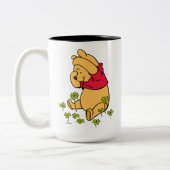 Winnie the Pooh - Shamrock | St. Patrick's Day Two-Tone Coffee Mug (Left)