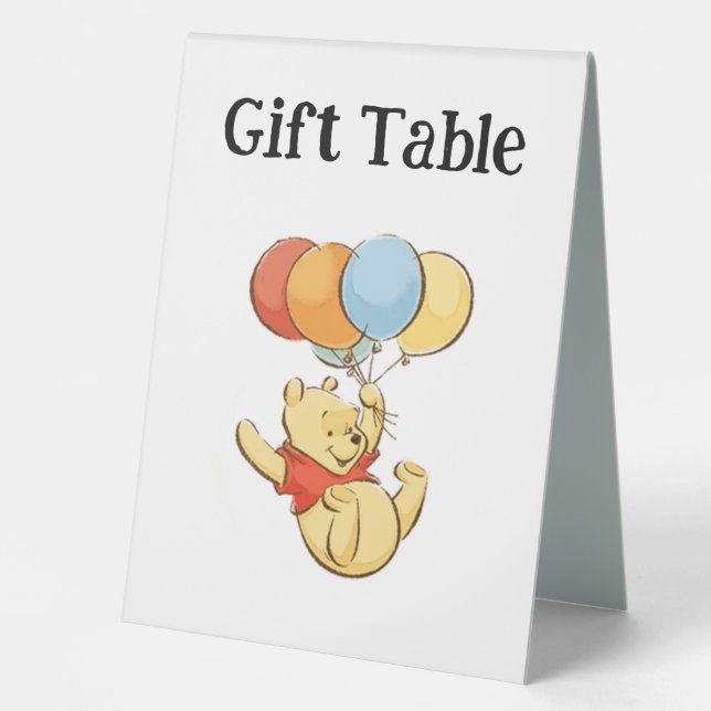 Winnie The Pooh Simple "Gift Table" Sign (Front)