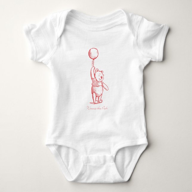 Winnie the Pooh Sketch Baby Bodysuit (Front)