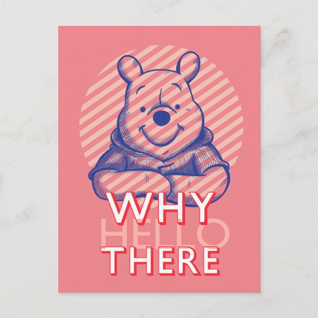 Winnie the Pooh Sketch - Why Hello There Postcard (Front)