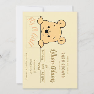 Winnie The Pooh Themed Baby Shower Invitation