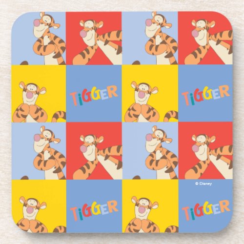 Winnie the Pooh  Tigger Bright Mosaic Pattern Beverage Coaster