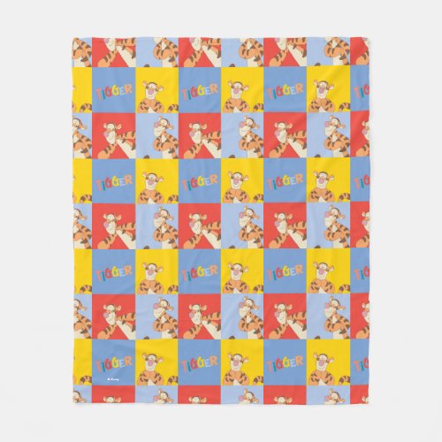Winnie the Pooh  Tigger Bright Mosaic Pattern Fleece Blanket