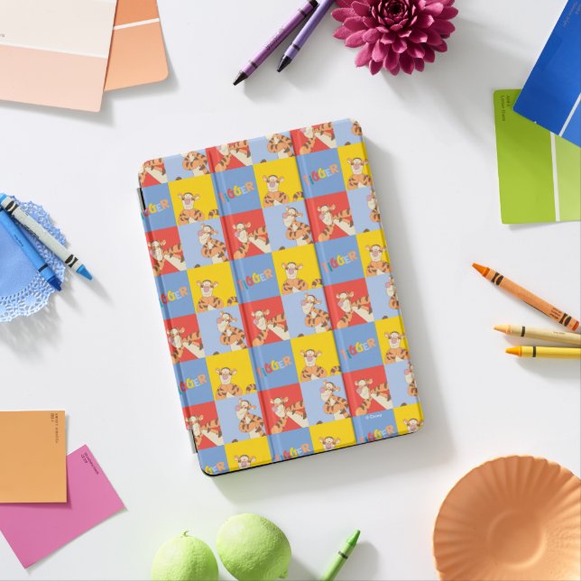 Winnie the Pooh | Tigger Bright Mosaic Pattern iPad Air Cover (In Situ)