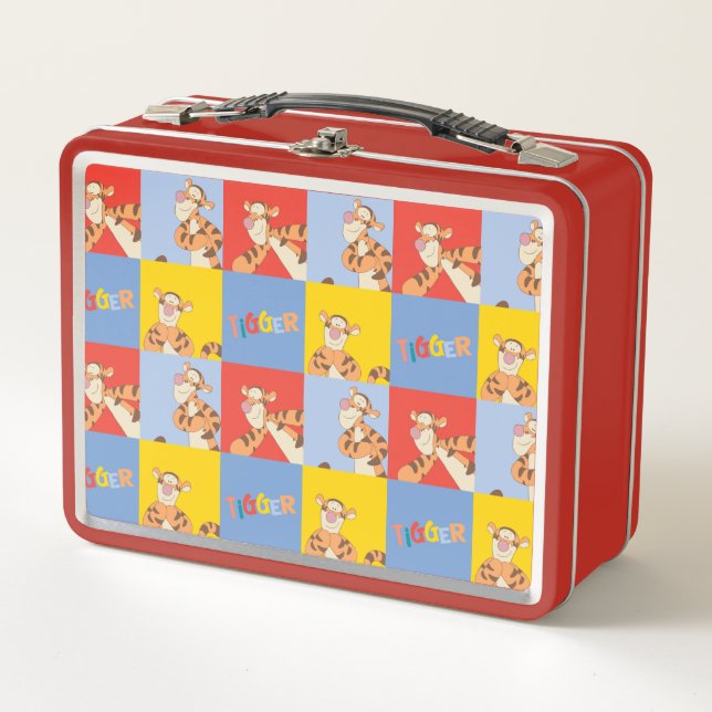 Winnie the Pooh | Tigger Bright Mosaic Pattern Metal Lunch Box (Front)