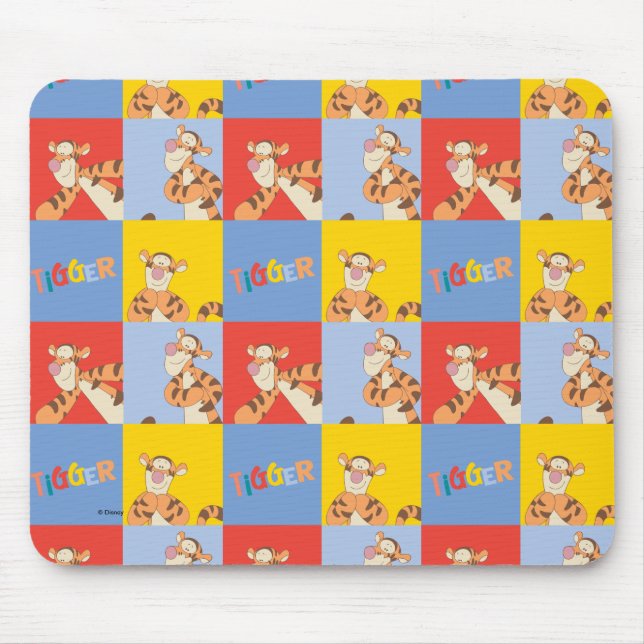 Winnie the Pooh | Tigger Bright Mosaic Pattern Mouse Pad (Front)