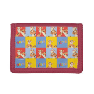 Winnie the Pooh Tigger Bright Mosaic Pattern Tri-fold Wallet