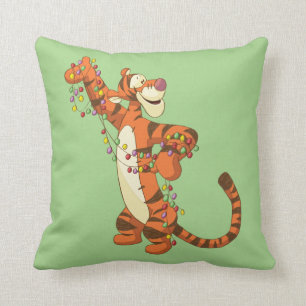 Winnie the Pooh   Tigger Christmas Lights Throw Pillow