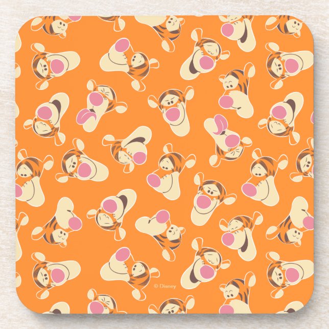 Winnie the Pooh | Tigger Faces Pattern Beverage Coaster (Front)