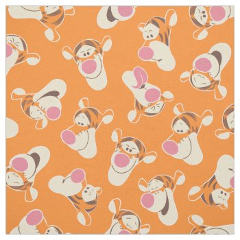 Winnie The Pooh | Tigger Faces Pattern Fabric by winniethepooh at Zazzle