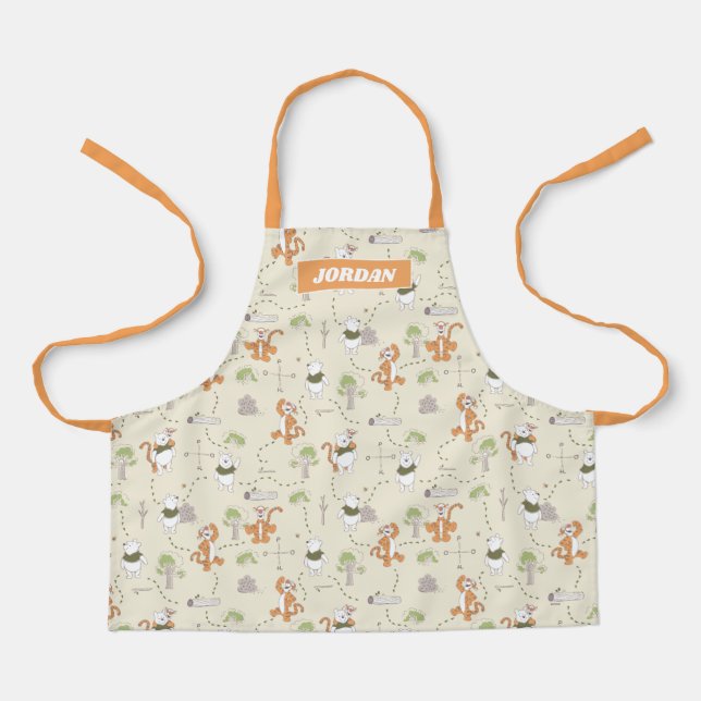 Winnie the Pooh | Tigger & Pooh Forest Pattern Apron (Front)