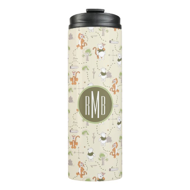 Winnie the Pooh | Tigger & Pooh Forest Pattern Thermal Tumbler (Front)