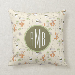 Winnie the Pooh Tigger & Pooh Forest Pattern Throw Pillow