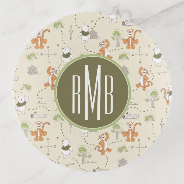 Winnie the Pooh | Tigger & Pooh Forest Pattern Trinket Tray (Front)