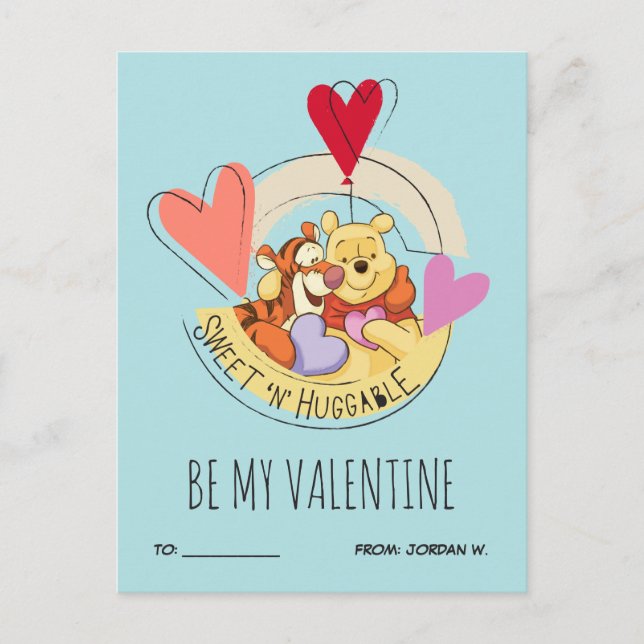 Winnie the Pooh & Tigger | Sweet 'N' Huggable Holiday Postcard (Front)