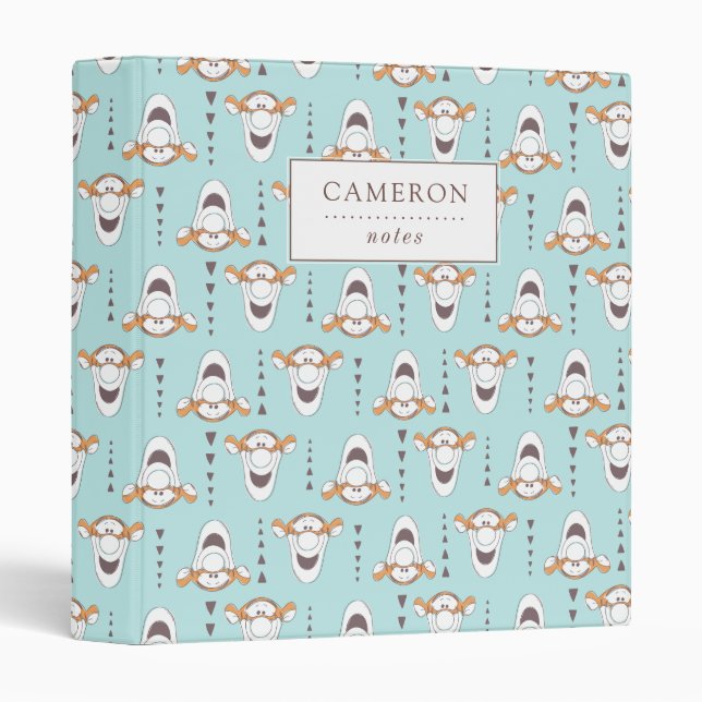 Winnie the Pooh | Tigger Triangle Pastel Pattern 3 Ring Binder (Front/Spine)