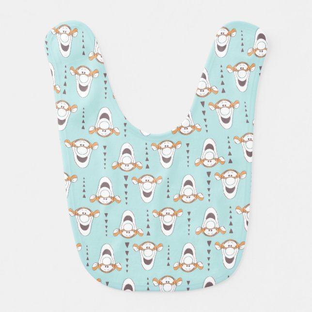 Winnie the Pooh | Tigger Triangle Pastel Pattern Baby Bib (Front)