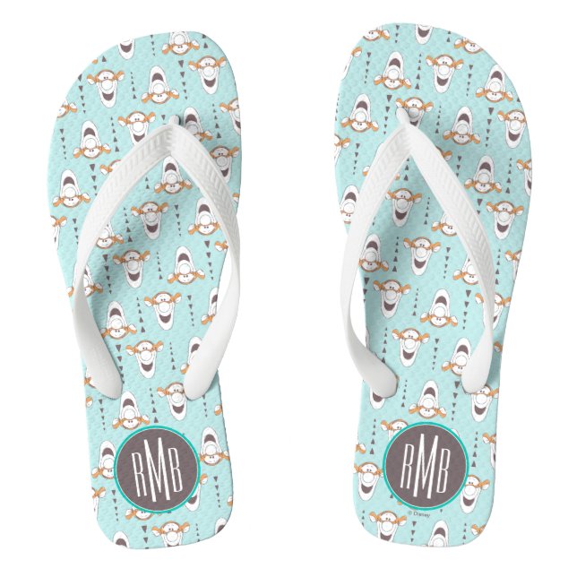 Winnie the Pooh | Tigger Triangle Pastel Pattern Flip Flops (Footbed)