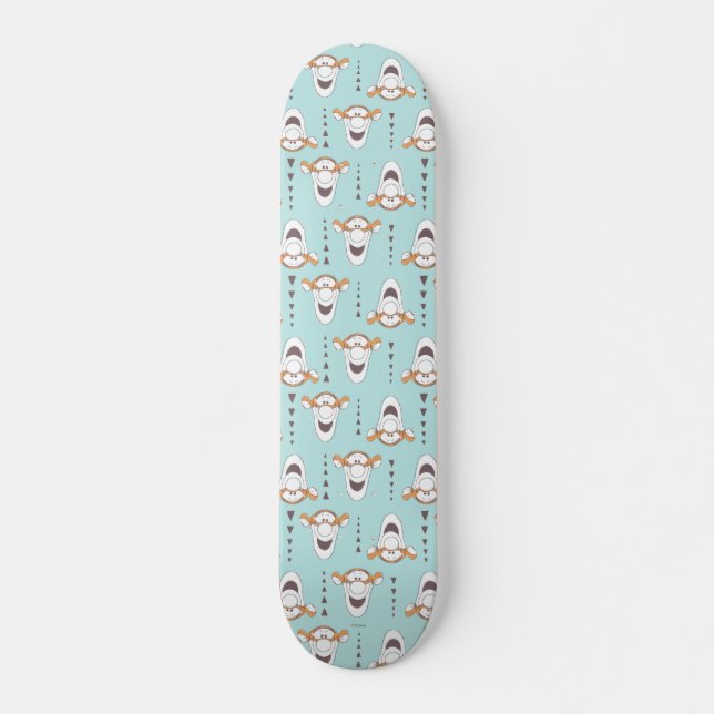 Winnie the Pooh | Tigger Triangle Pastel Pattern Skateboard (Front)