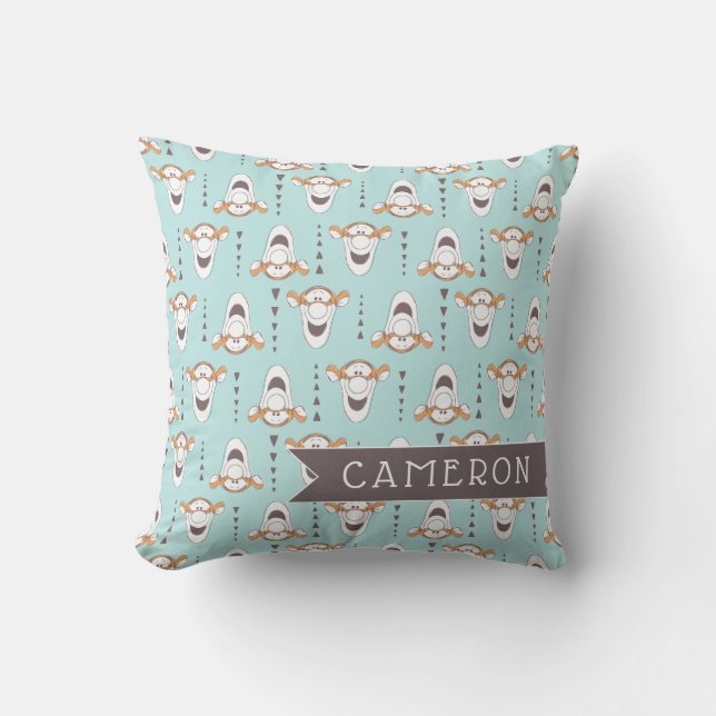 Winnie the Pooh | Tigger Triangle Pastel Pattern Throw Pillow (Front)