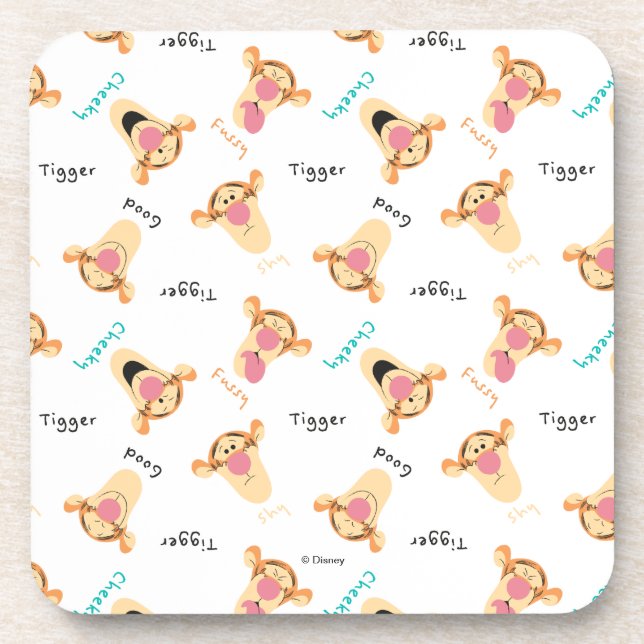 Winnie the Pooh | Tigger's Expressions Pattern Beverage Coaster (Front)