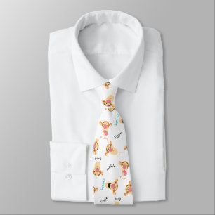 Winnie the Pooh Tigger's Expressions Pattern Neck Tie