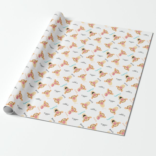Winnie the Pooh | Tigger's Expressions Pattern Wrapping Paper (Unrolled)