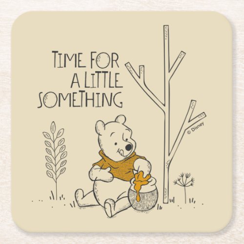 Winnie the Pooh  Time for a Little Something Square Paper Coaster