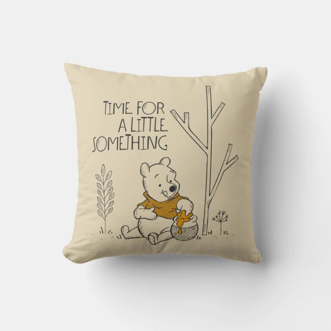 Winnie the Pooh | Time for a Little Something Throw Pillow (Front)