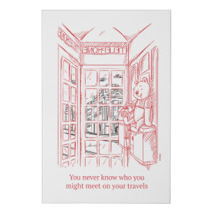 Winnie the Pooh   Travel Quote Faux Canvas Print