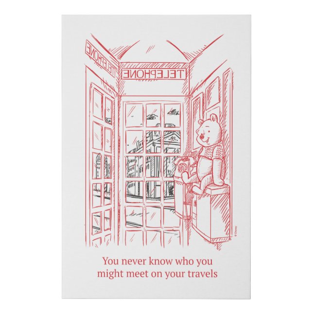 Winnie the Pooh | Travel Quote Faux Canvas Print (Front)