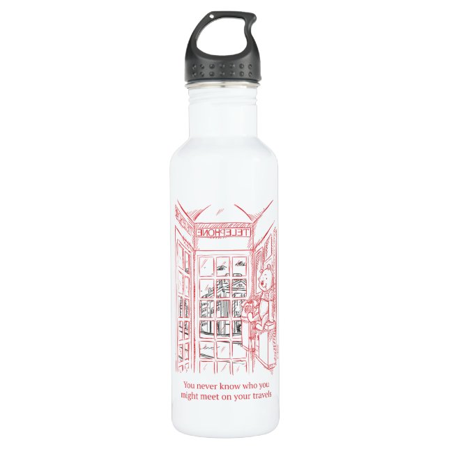 Winnie the Pooh | Travel Quote Stainless Steel Water Bottle (Front)