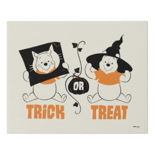 Winnie the Pooh   Trick or Treat Faux Canvas Print
