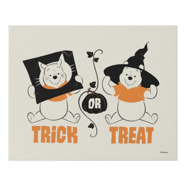 Winnie the Pooh | Trick or Treat Faux Canvas Print (Front)
