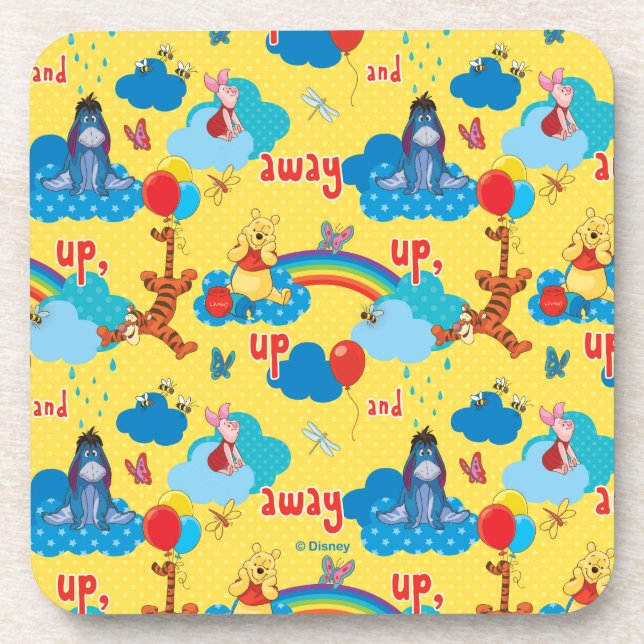 Winnie the Pooh | Up and Away Pattern Beverage Coaster (Front)