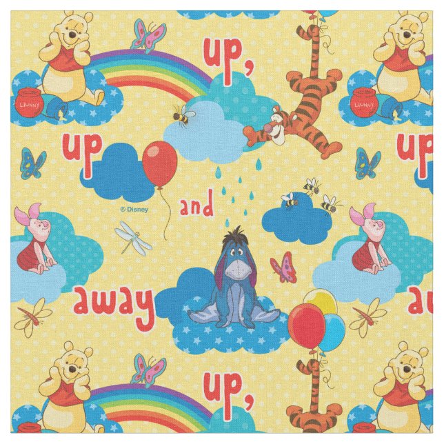 Winnie the Pooh | Up and Away Pattern Fabric (Close Up)