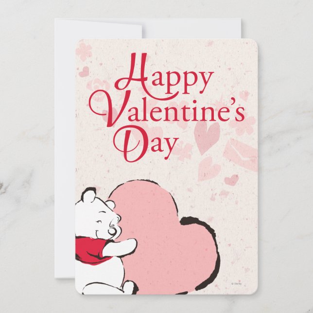 Winnie the Pooh Valentine Holiday Card (Front)