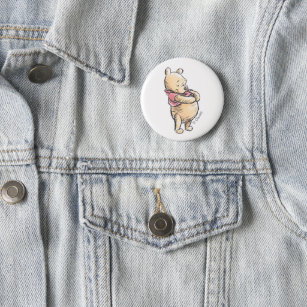 Winnie the Pooh Watercolor   Baby Shower Button