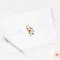 Winnie the Pooh Watercolor | Baby Shower Classic Round Sticker